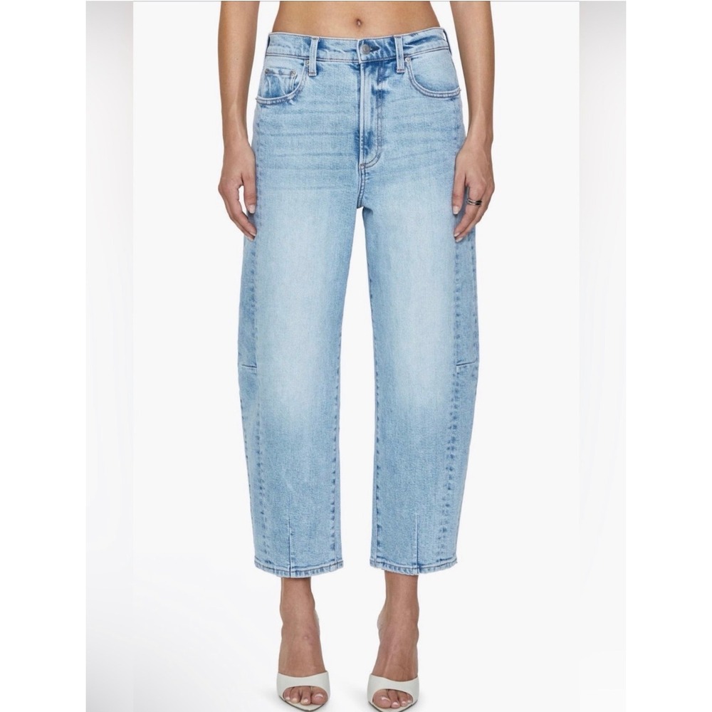 Pistola Women Light Wash High Rise Barrel Leg Jeans Blue Size 30 Crop Minimalist